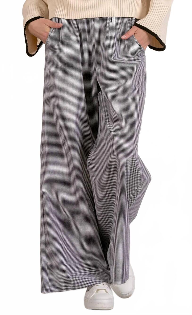 NEW ELAN seersucker pants in black white